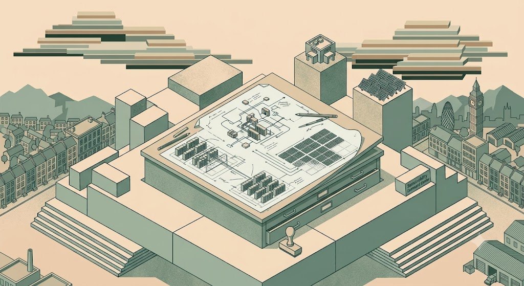Site plan on a drawing board